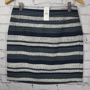Loft Outlet Women's Tweed Mini Skirt Striped Size 4 Wool Blend NWT